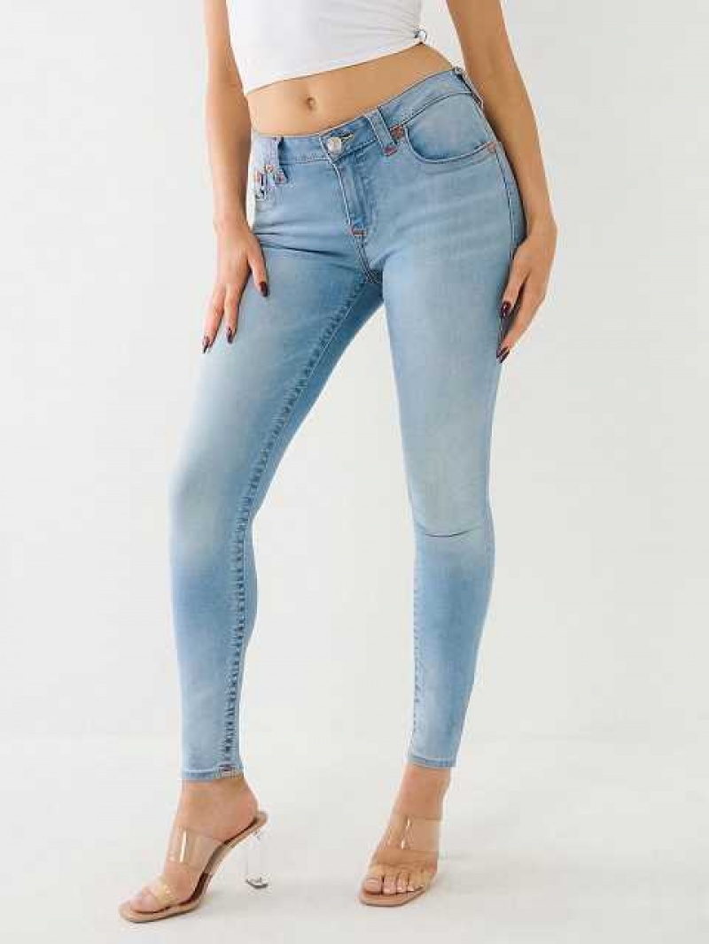 Jeans Skinny True Religion Jennie Mid Rise Curvy Mujer Azules Verde Menta | Colombia-VJOERND85