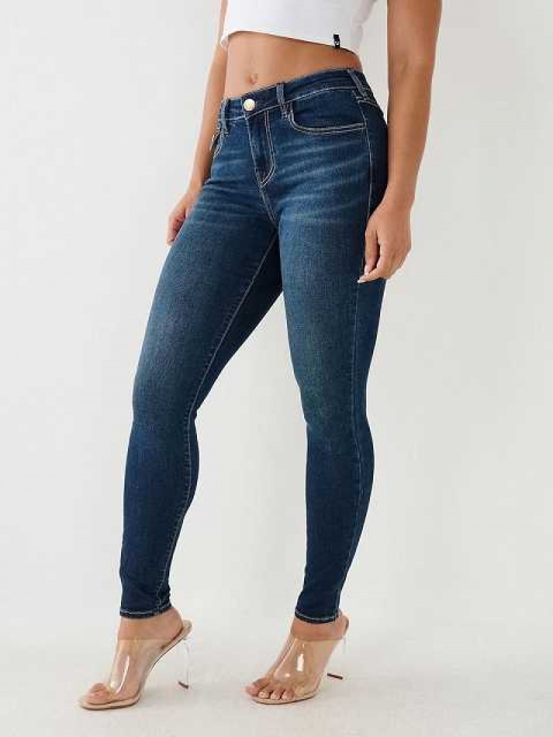 Jeans Skinny True Religion Jennie Mid Rise Single Needle Mujer Azul Marino | Colombia-CXMLVDR12