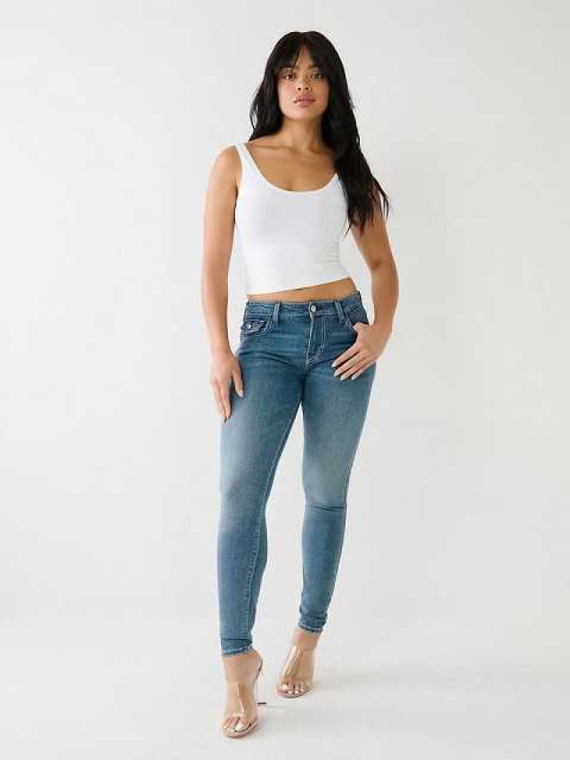 Jeans Skinny True Religion Jennie Mid Rise Single Needle Curvy Mujer Azules | Colombia-LJUFTAE34