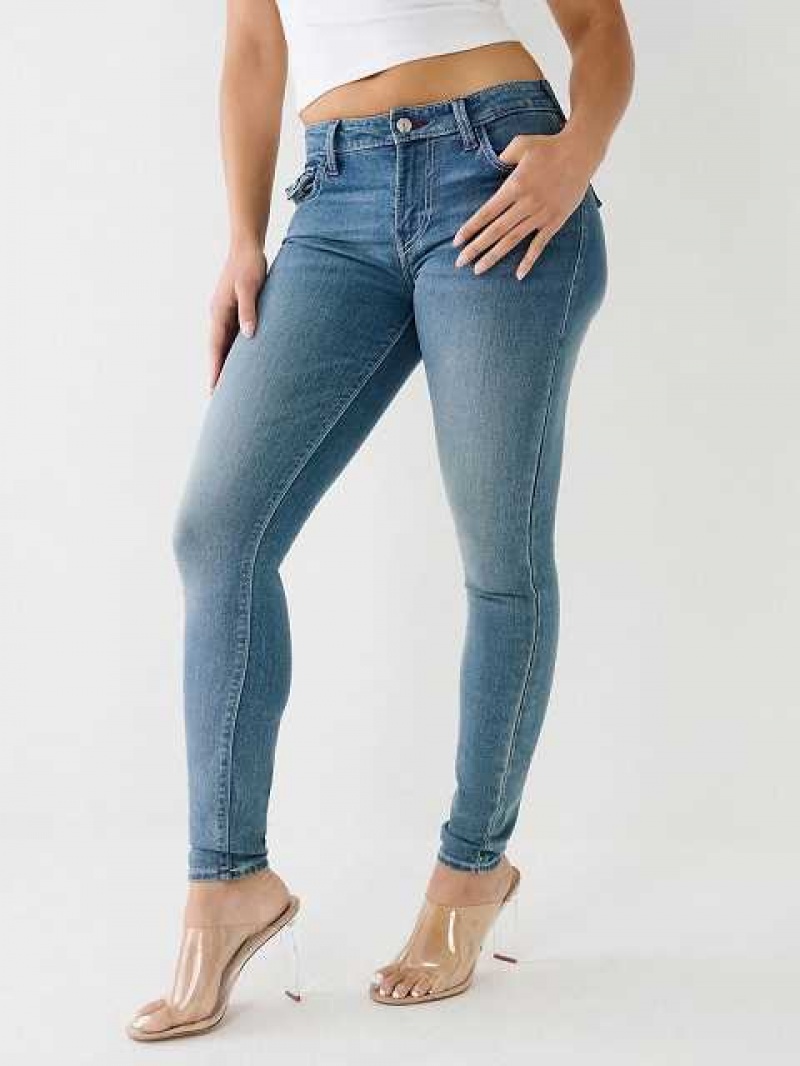 Jeans Skinny True Religion Jennie Mid Rise Single Needle Curvy Mujer Azules | Colombia-LJUFTAE34