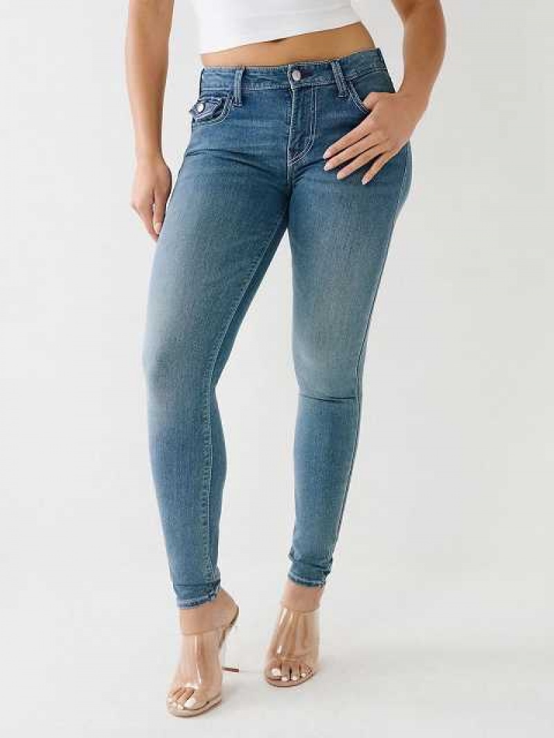 Jeans Skinny True Religion Jennie Mid Rise Single Needle Curvy Mujer Azules | Colombia-LJUFTAE34