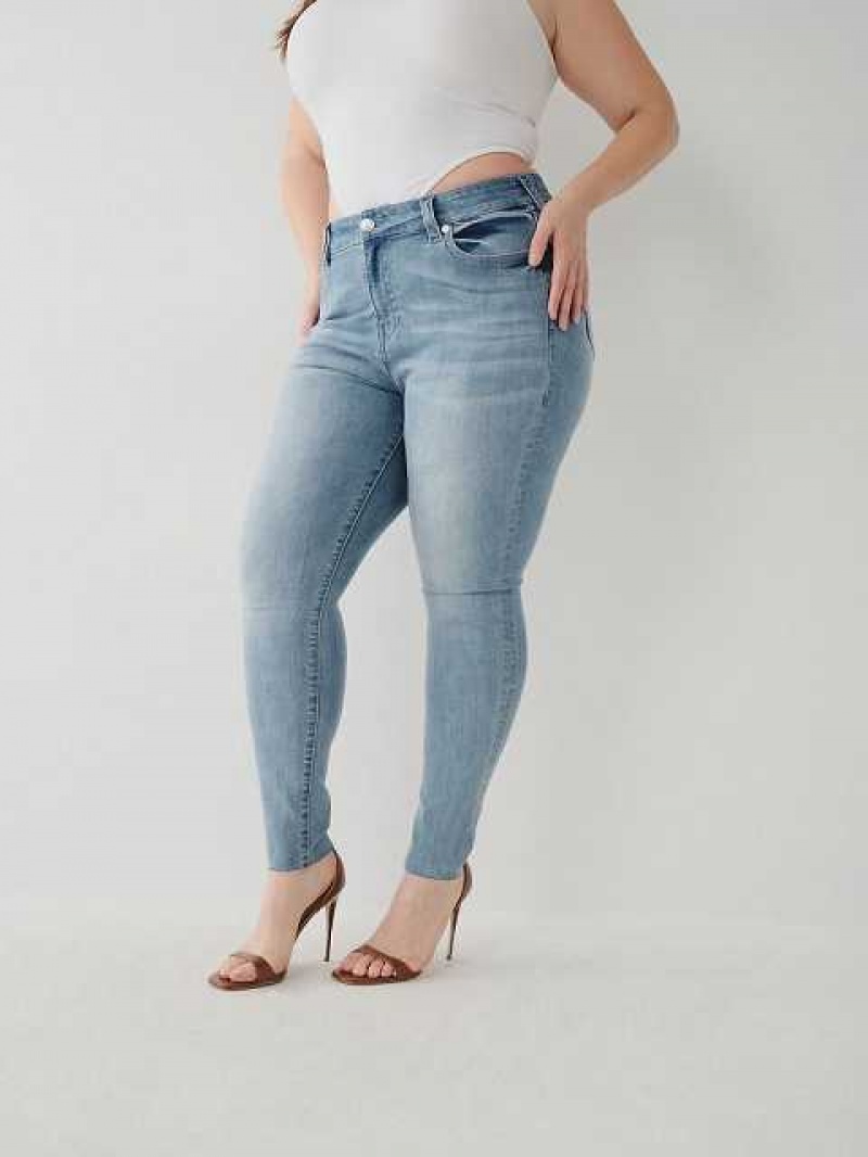 Jeans Skinny True Religion Jennie Mid Rise Curvy Mujer Turquesa Claro | Colombia-CMSFAOZ79