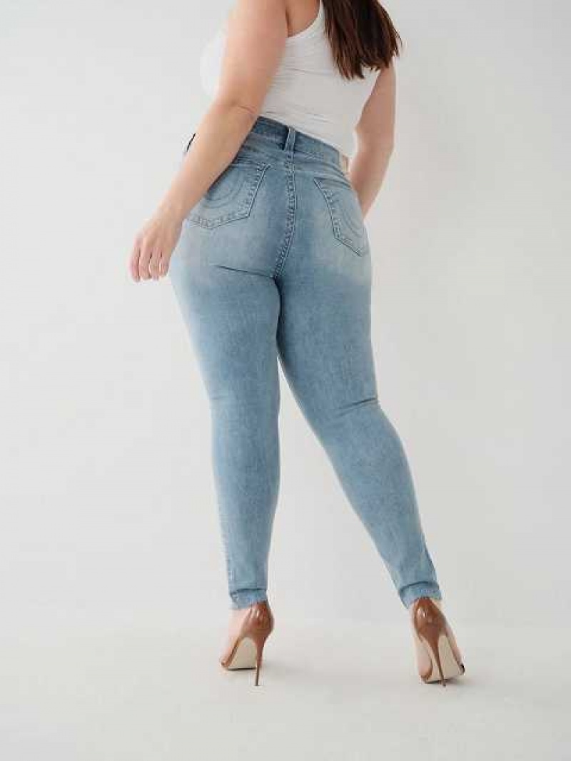 Jeans Skinny True Religion Jennie Mid Rise Curvy Mujer Turquesa Claro | Colombia-CMSFAOZ79