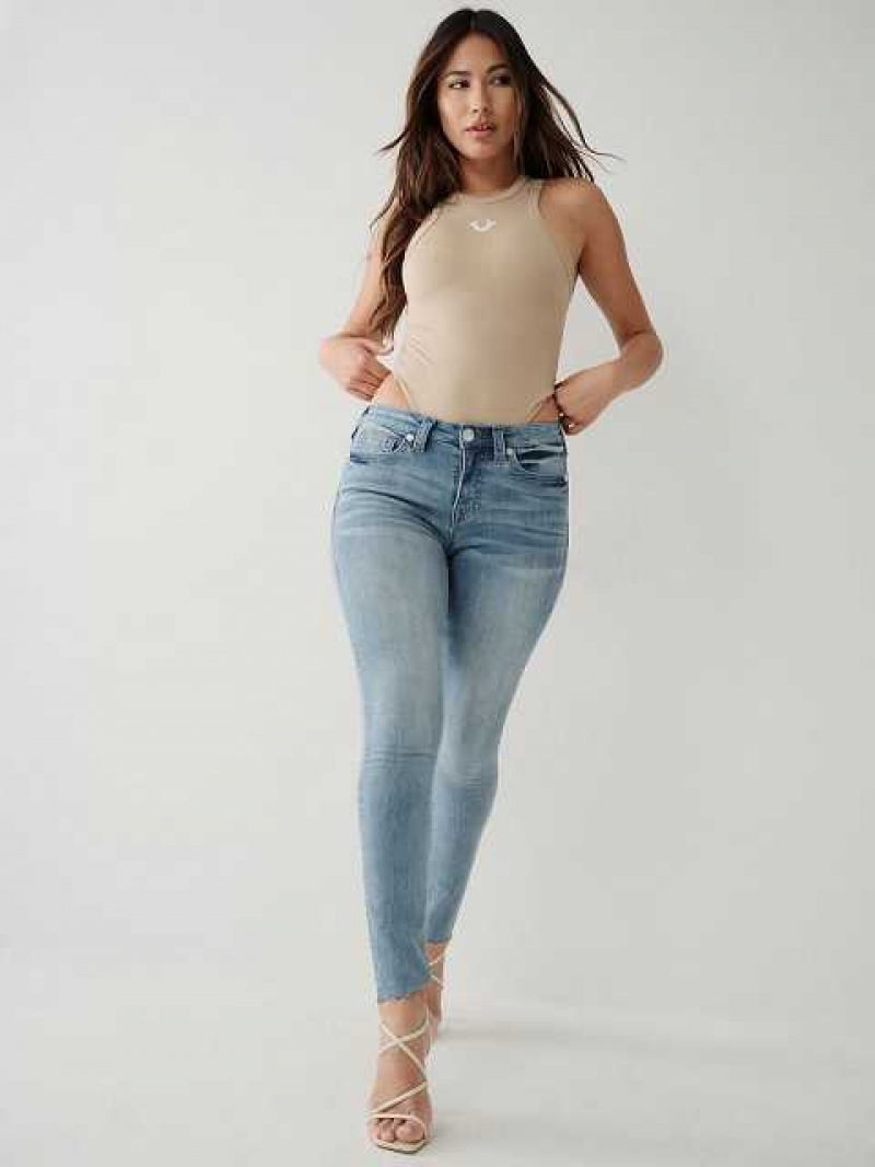 Jeans Skinny True Religion Jennie Mid Rise Curvy Mujer Turquesa Claro | Colombia-CMSFAOZ79