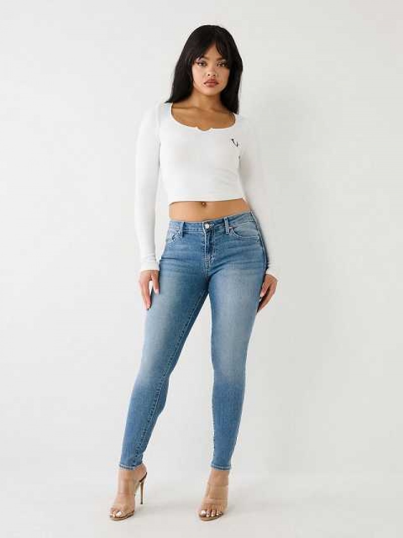 Jeans Skinny True Religion Jennie Mid Rise Curvy Mujer Azules Claro | Colombia-OLJTBDM26