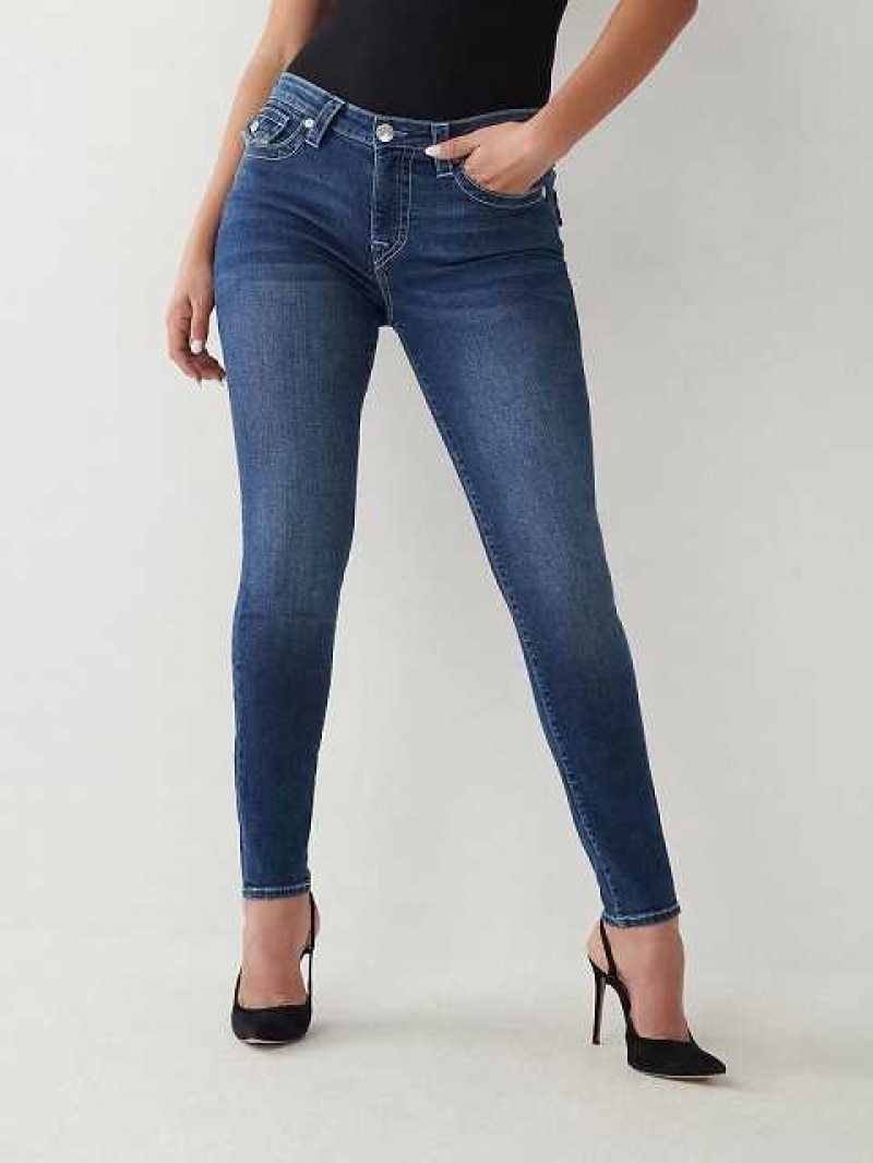 Jeans Skinny True Religion Jennie Mid Rise Curvy Mujer Azules Oscuro | Colombia-CJLPGBQ92