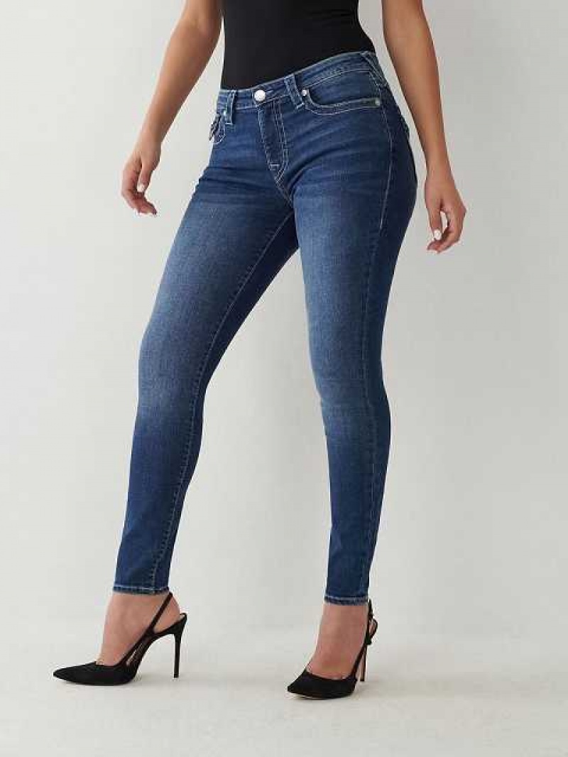 Jeans Skinny True Religion Jennie Mid Rise Curvy Mujer Azules Oscuro | Colombia-CJLPGBQ92