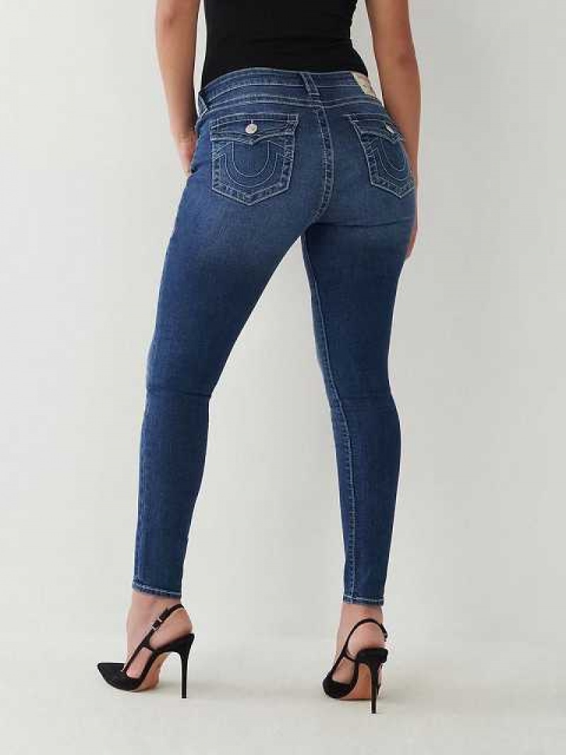 Jeans Skinny True Religion Jennie Mid Rise Curvy Mujer Azules Oscuro | Colombia-CJLPGBQ92