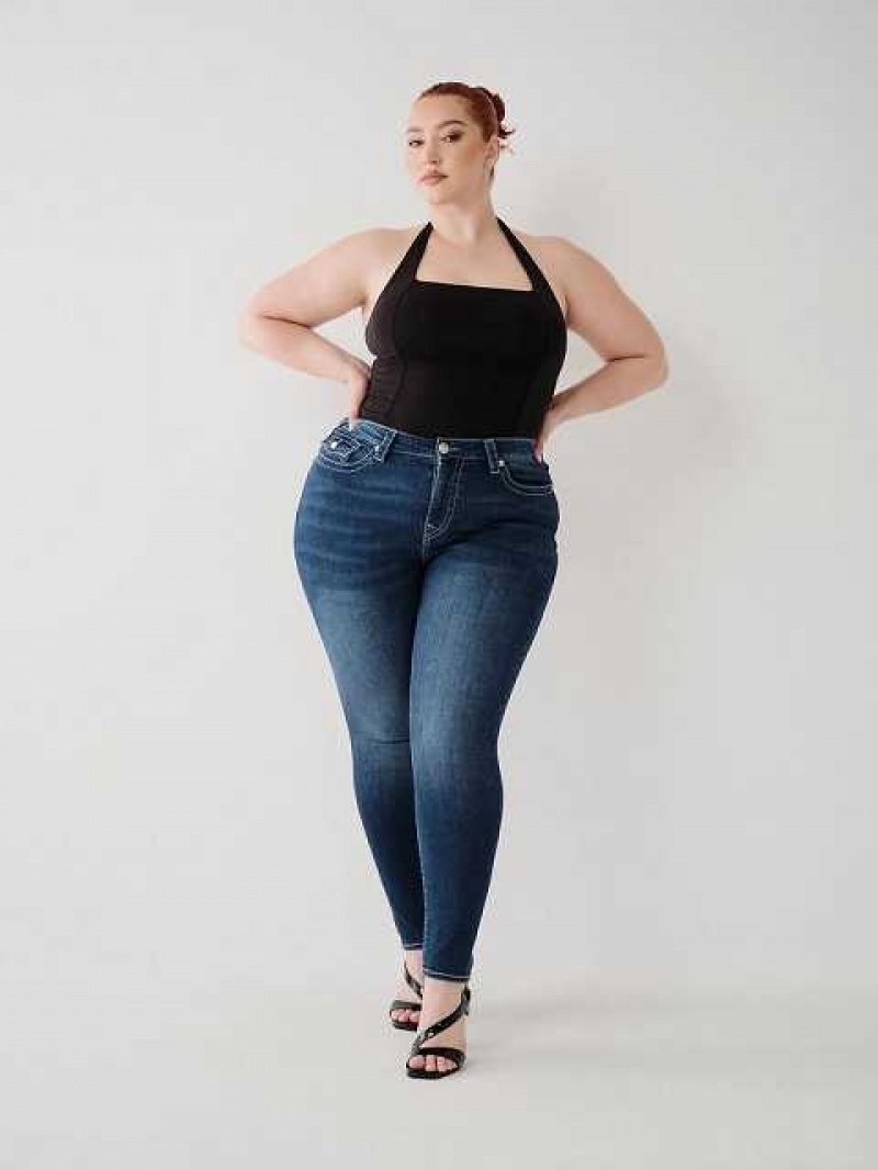 Jeans Skinny True Religion Jennie Mid Rise Curvy Mujer Azules Oscuro | Colombia-CJLPGBQ92