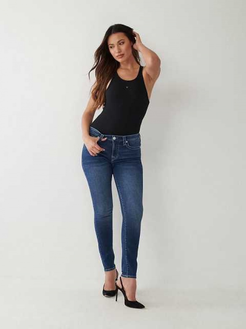 Jeans Skinny True Religion Jennie Mid Rise Curvy Mujer Azules Oscuro | Colombia-CJLPGBQ92