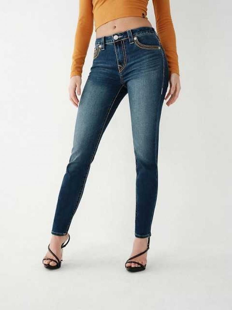 Jeans Skinny True Religion Jennie Super Q Curvy Mujer Azules Oscuro | Colombia-TNIRDXE73