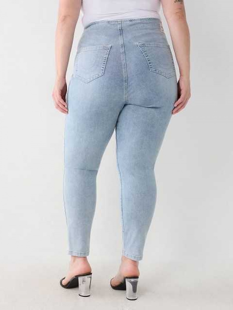 Jeans Skinny True Religion Low Rise Ruched Mujer Azules Claro | Colombia-XATHQML79