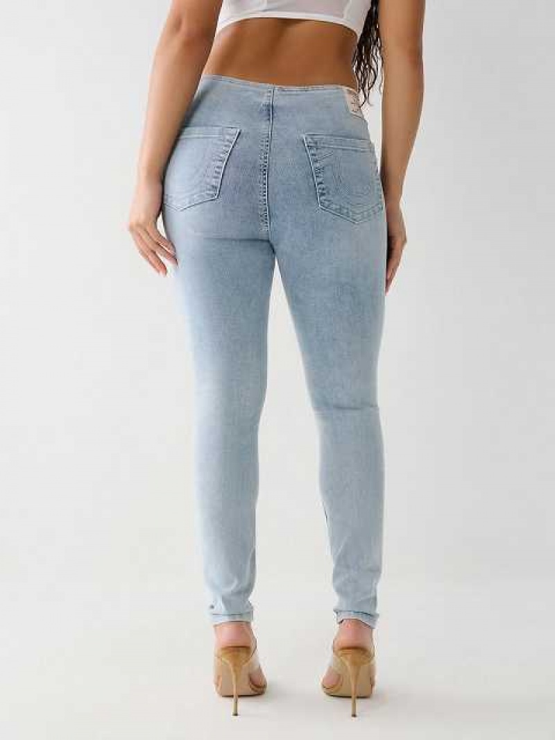 Jeans Skinny True Religion Low Rise Ruched Mujer Azules Claro | Colombia-XATHQML79