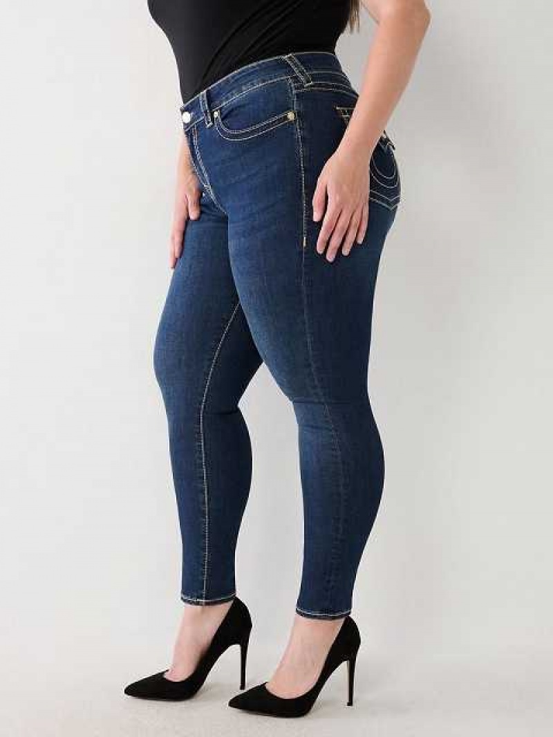 Jeans Skinny True Religion Plus Halle Big T High Rise Super Mujer Azules Oscuro | Colombia-QUFHCWJ15