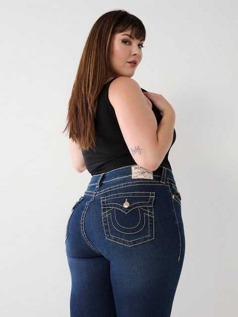 Jeans Skinny True Religion Plus Halle Big T High Rise Super Mujer Azules Oscuro | Colombia-QUFHCWJ15