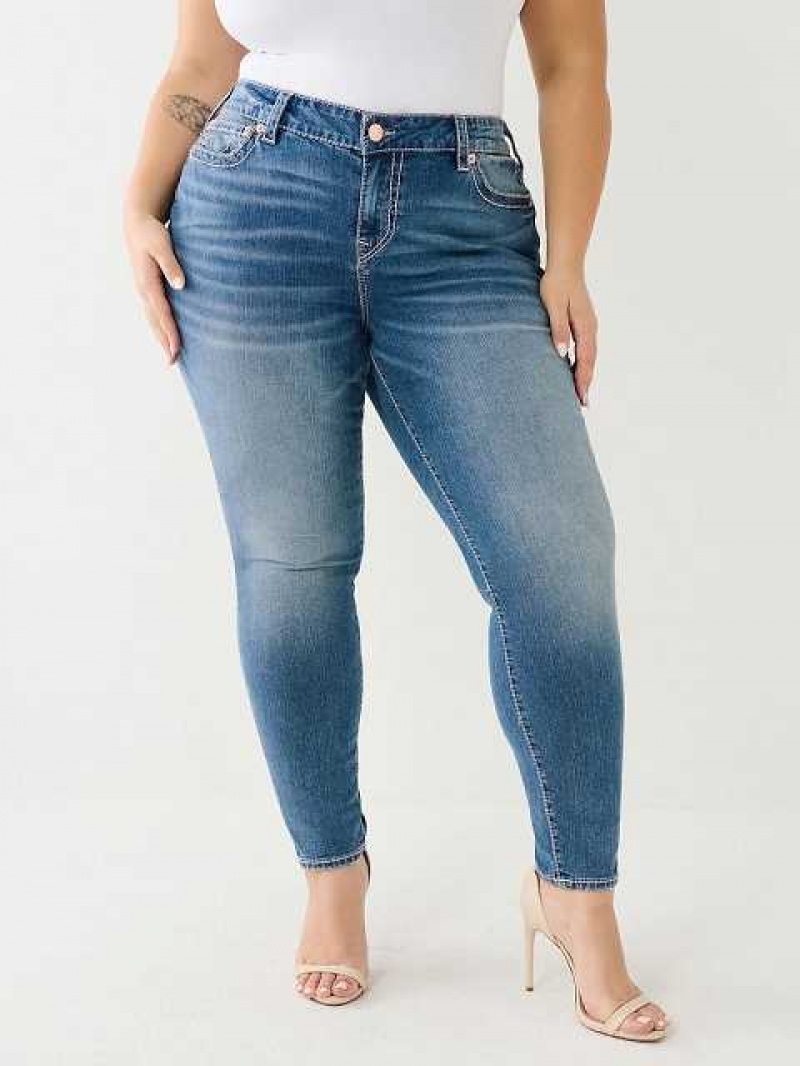 Jeans Skinny True Religion Plus Halle Big T Super Mujer Azules Claro | Colombia-ZYHNEIR91