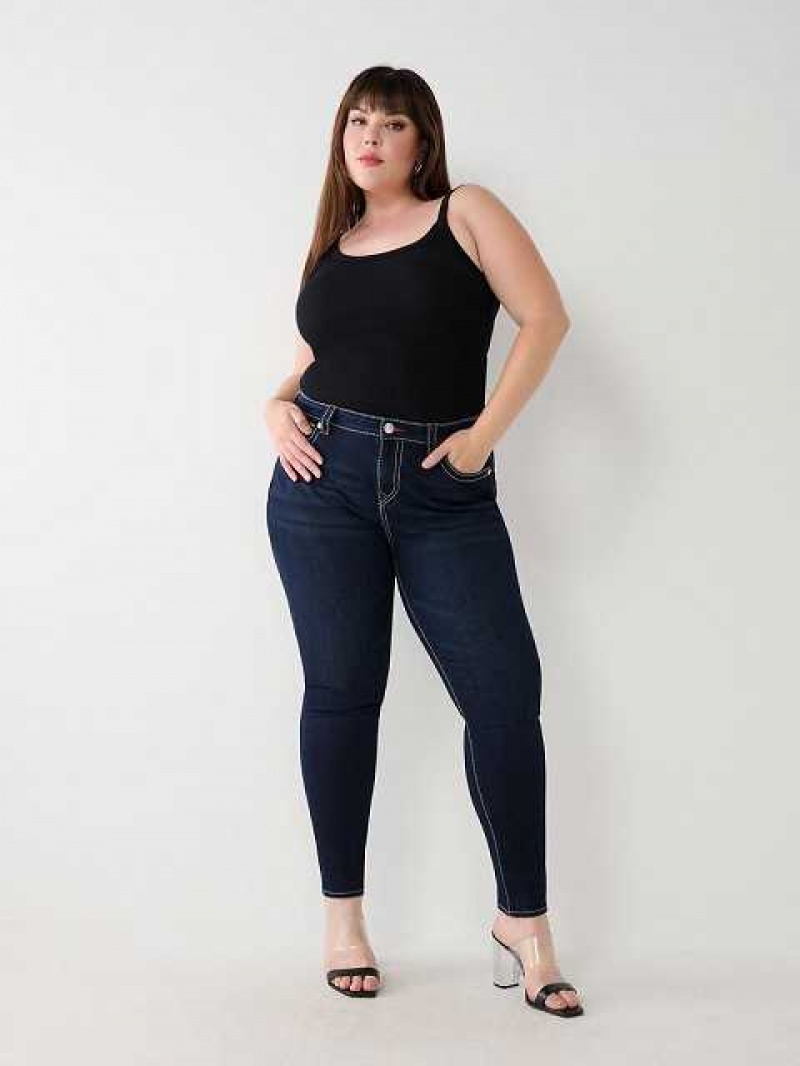 Jeans Skinny True Religion Plus Halle Big T Super Mujer Azul Marino | Colombia-LTRBJFV91