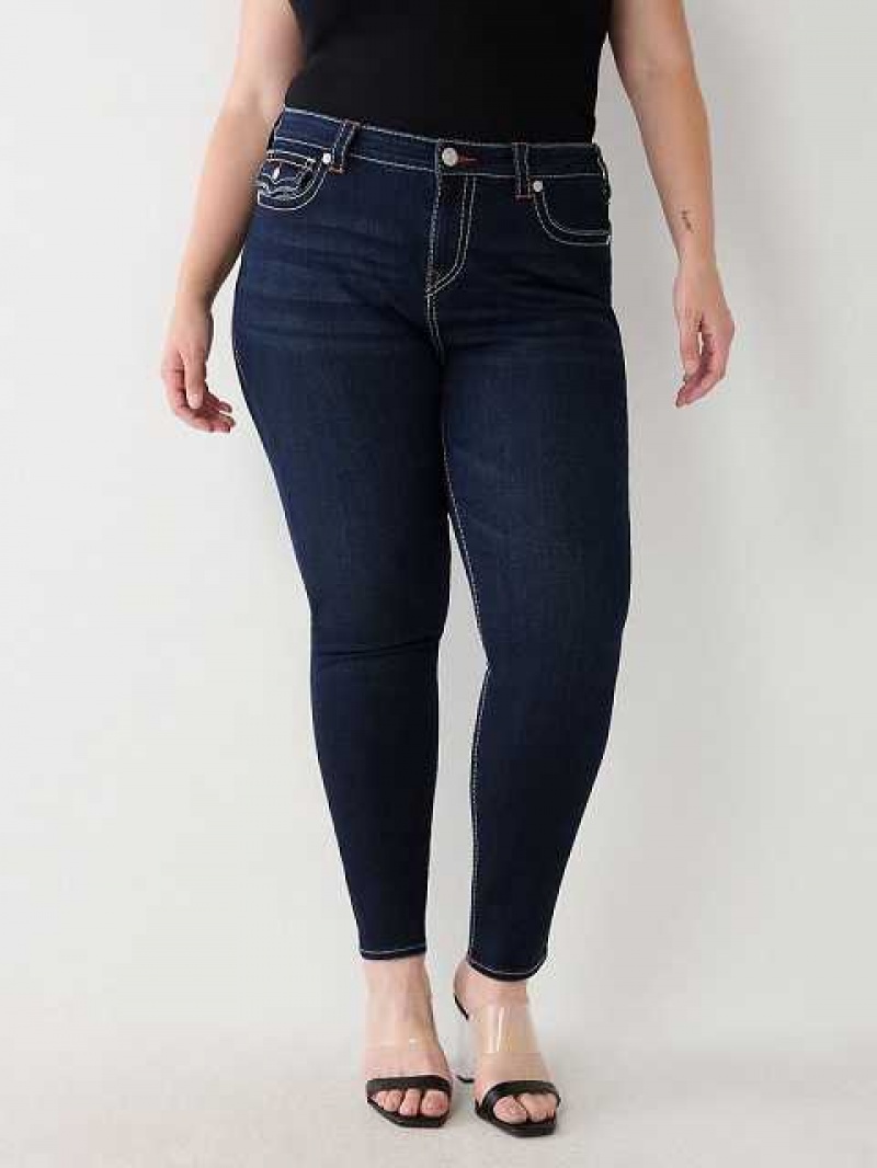 Jeans Skinny True Religion Plus Halle Big T Super Mujer Azul Marino | Colombia-LTRBJFV91