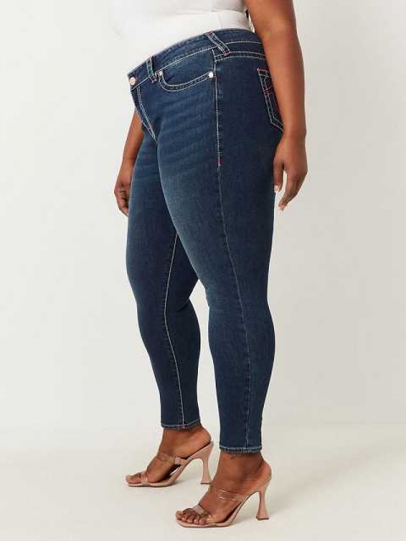 Jeans Skinny True Religion Plus Halle High Rise Super Mujer Azul Marino | Colombia-VGMSEPL40