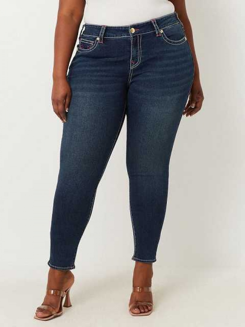 Jeans Skinny True Religion Plus Halle High Rise Super Mujer Azul Marino | Colombia-VGMSEPL40