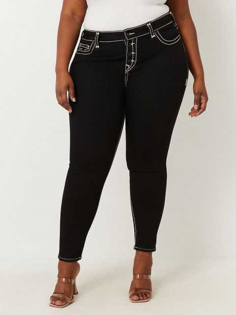 Jeans Skinny True Religion Plus Halle High Rise Mujer Negras | Colombia-UMZXBJE16