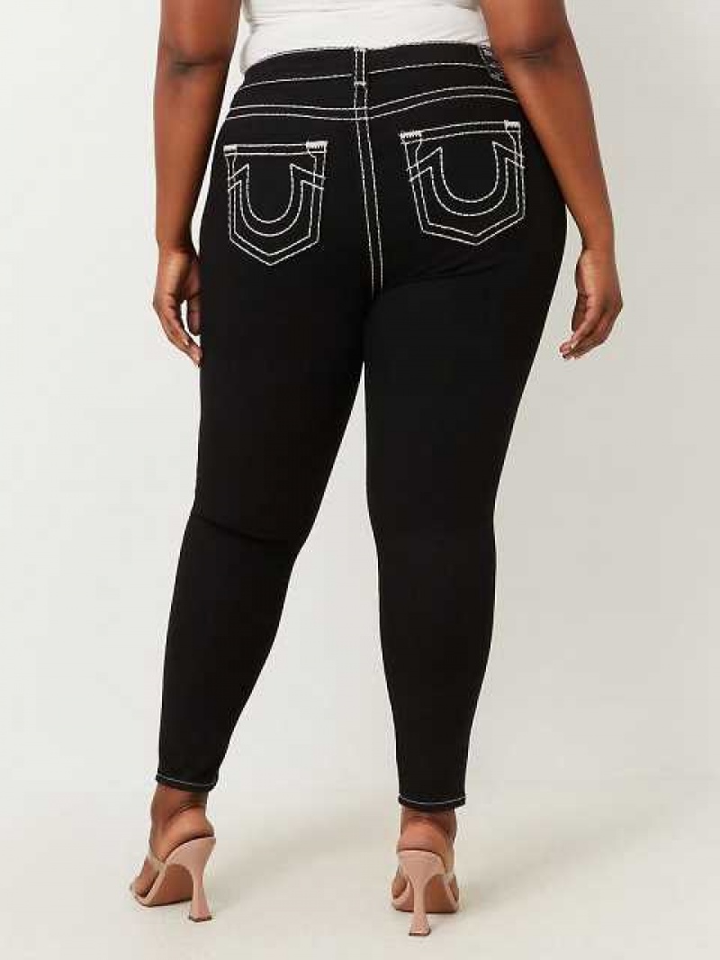 Jeans Skinny True Religion Plus Halle High Rise Mujer Negras | Colombia-UMZXBJE16