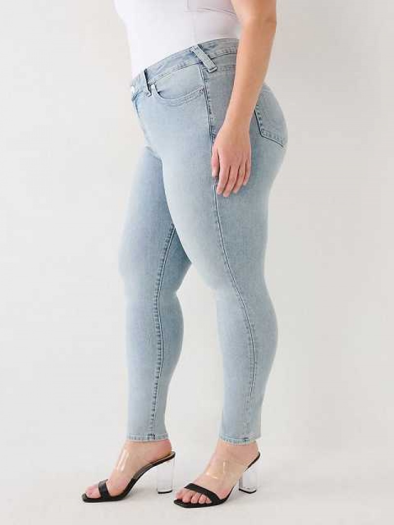 Jeans Skinny True Religion Plus Halle Mid Rise Super Mujer Azules | Colombia-TJKFCVR39