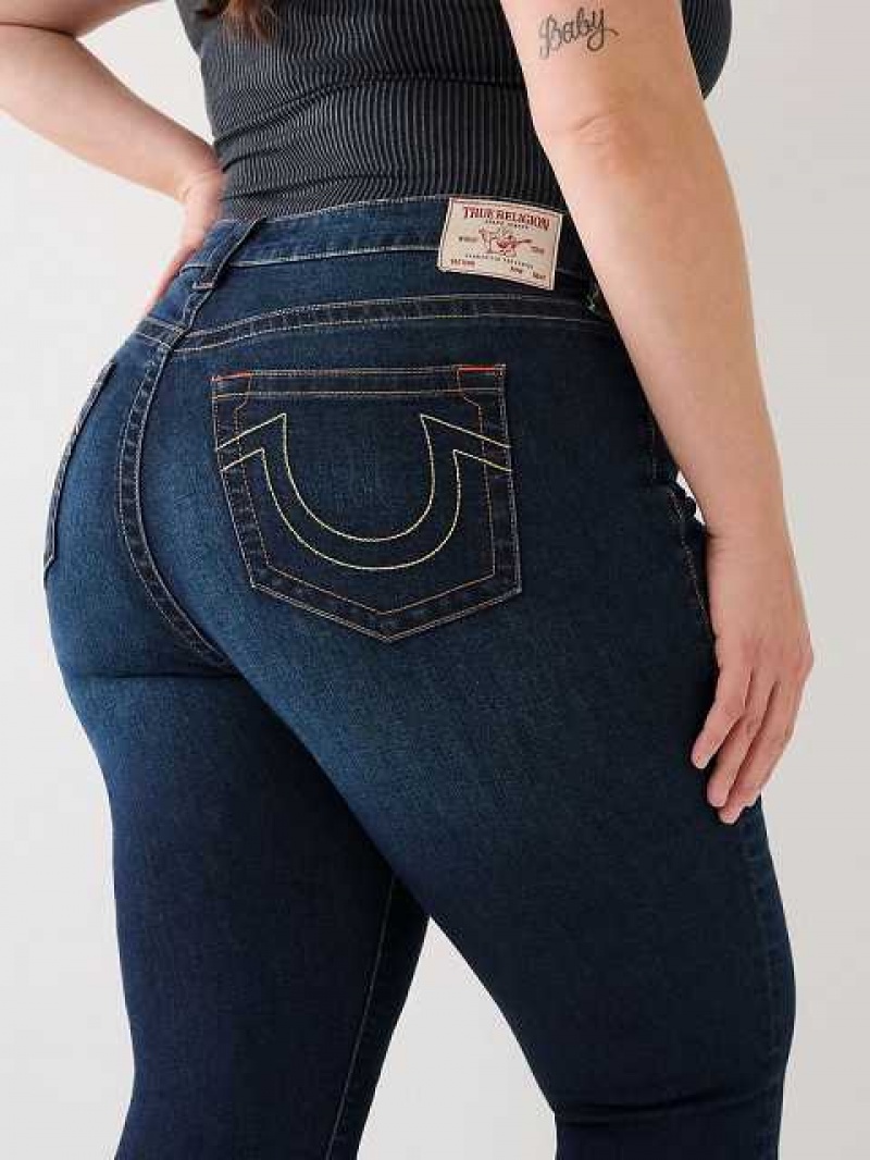 Jeans Skinny True Religion Plus Halle Mid Rise Super Mujer Azules Oscuro | Colombia-CMGIJRF53