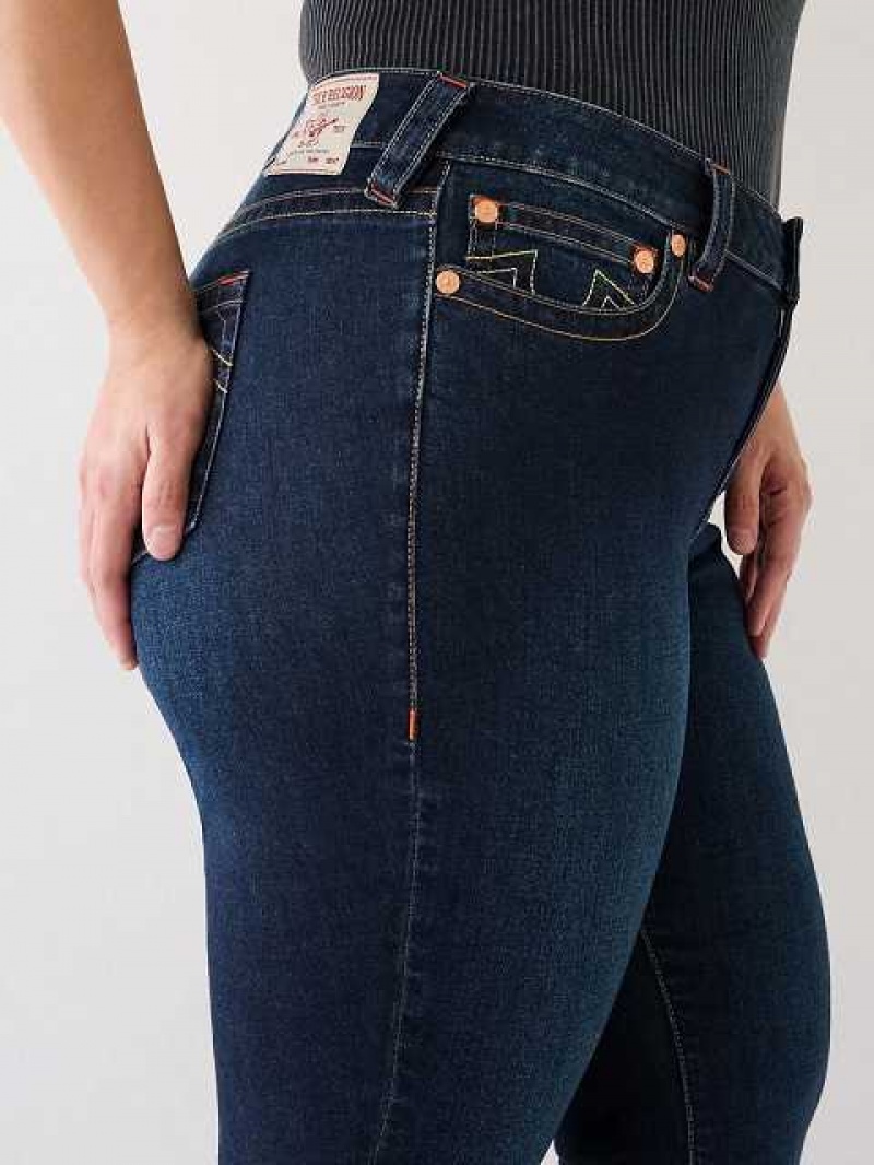 Jeans Skinny True Religion Plus Halle Mid Rise Super Mujer Azules Oscuro | Colombia-CMGIJRF53