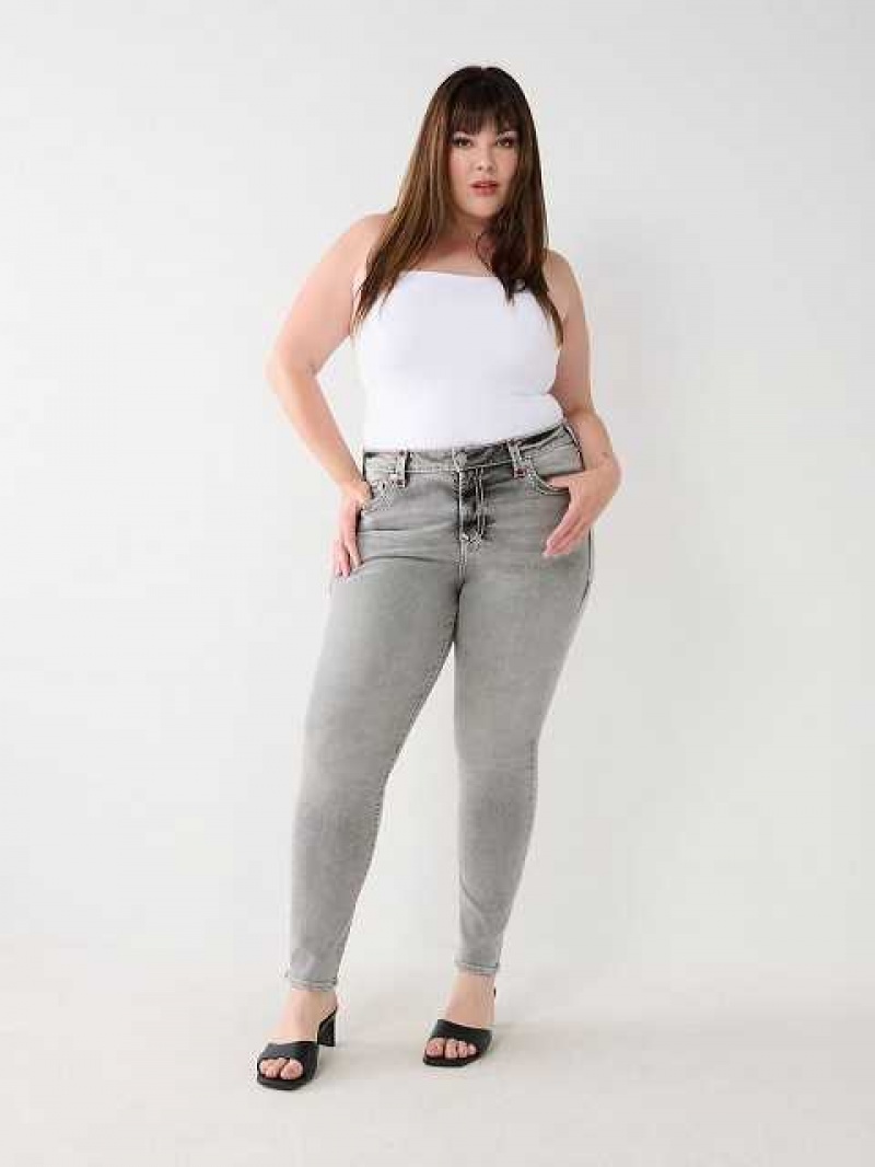 Jeans Skinny True Religion Plus Jennie High Rise Mujer Gris Oscuro | Colombia-TKNRCYD37