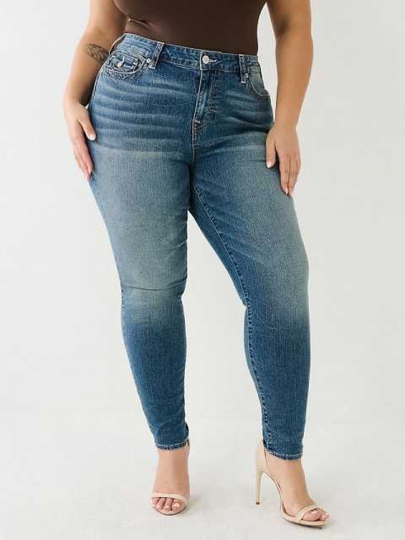 Jeans Skinny True Religion Plus Jennie Mid Rise Flap Mujer Azules | Colombia-JSWVQMN51