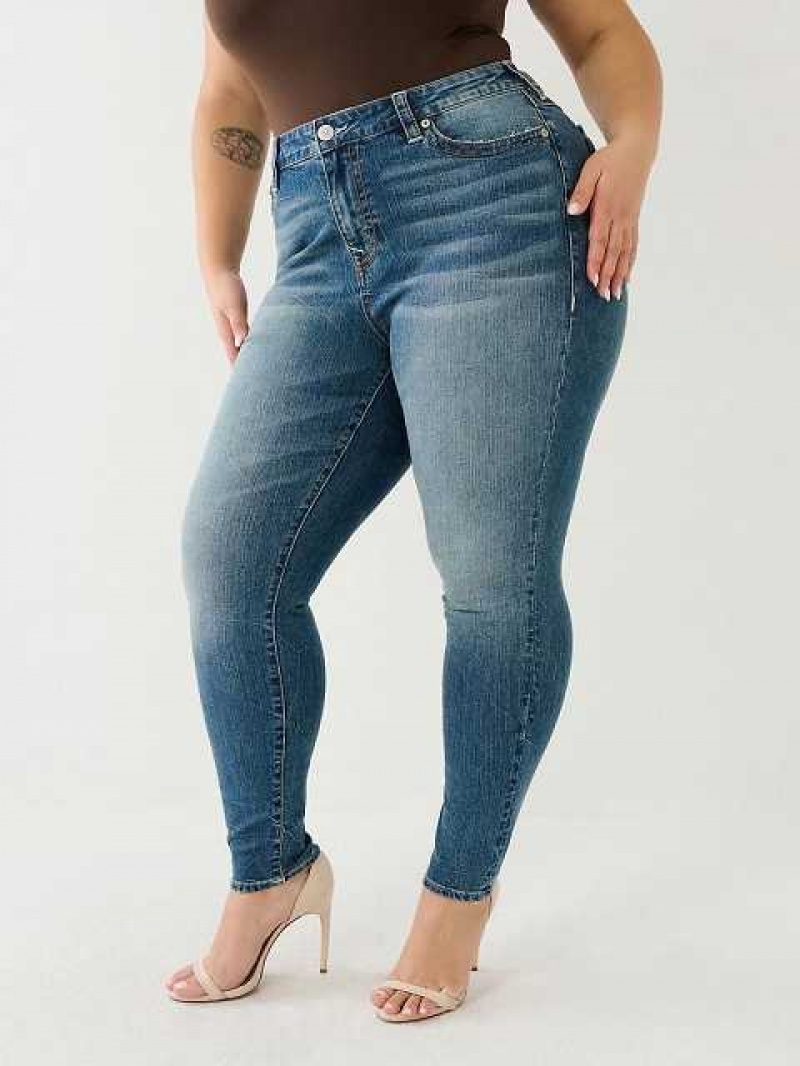 Jeans Skinny True Religion Plus Jennie Mid Rise Flap Mujer Azules | Colombia-JSWVQMN51