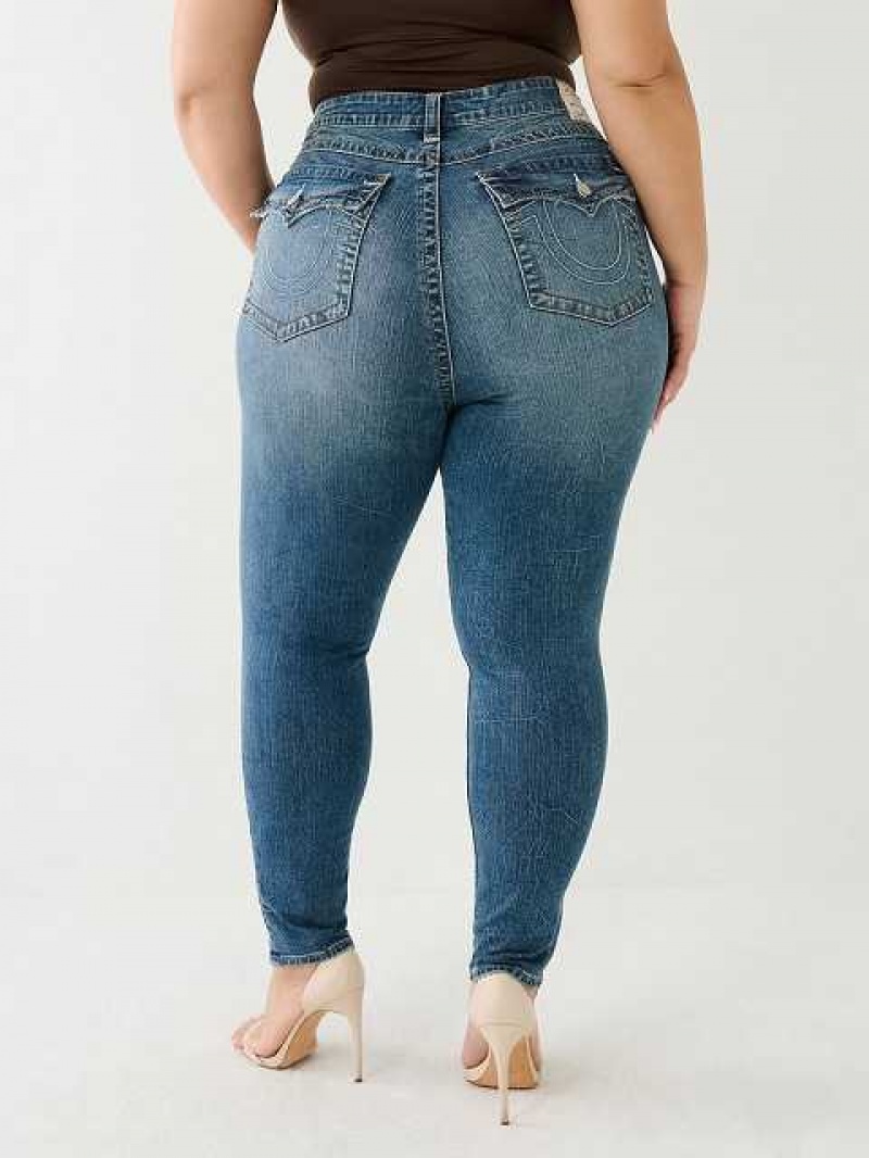 Jeans Skinny True Religion Plus Jennie Mid Rise Flap Mujer Azules | Colombia-JSWVQMN51