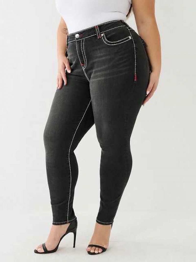 Jeans Skinny True Religion Plus Jennie Mid Rise Super T Mujer Negras | Colombia-DCLKQZJ47