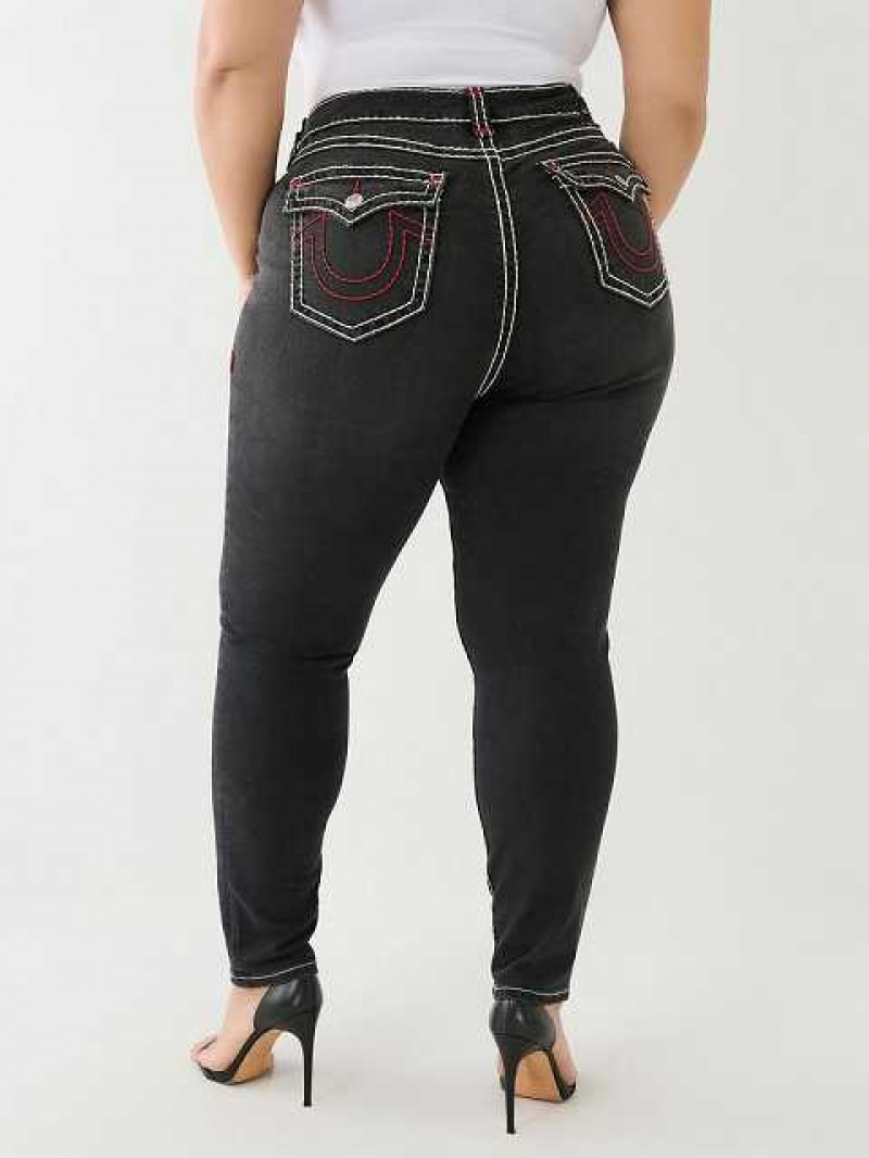 Jeans Skinny True Religion Plus Jennie Mid Rise Super T Mujer Negras | Colombia-DCLKQZJ47