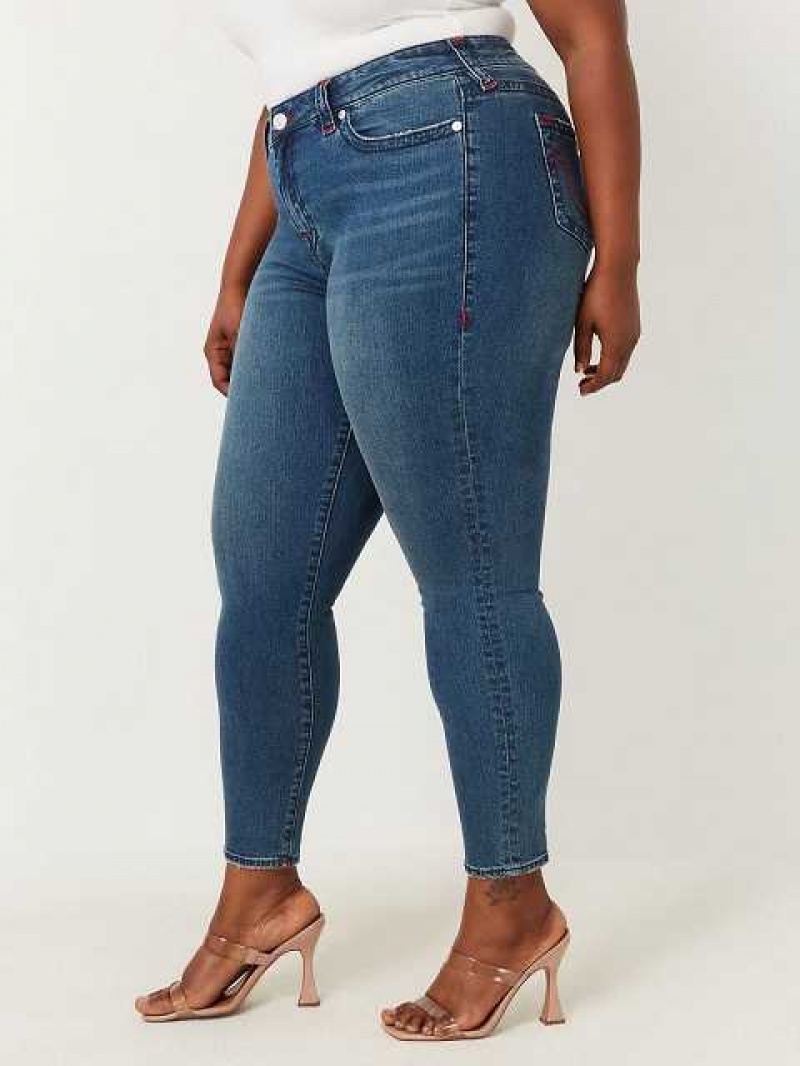 Jeans Skinny True Religion Plus Jennie Mid Rise Super Mujer Azules Oscuro | Colombia-NZDXIBJ23