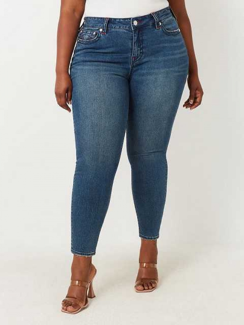 Jeans Skinny True Religion Plus Jennie Mid Rise Super Mujer Azules Oscuro | Colombia-NZDXIBJ23