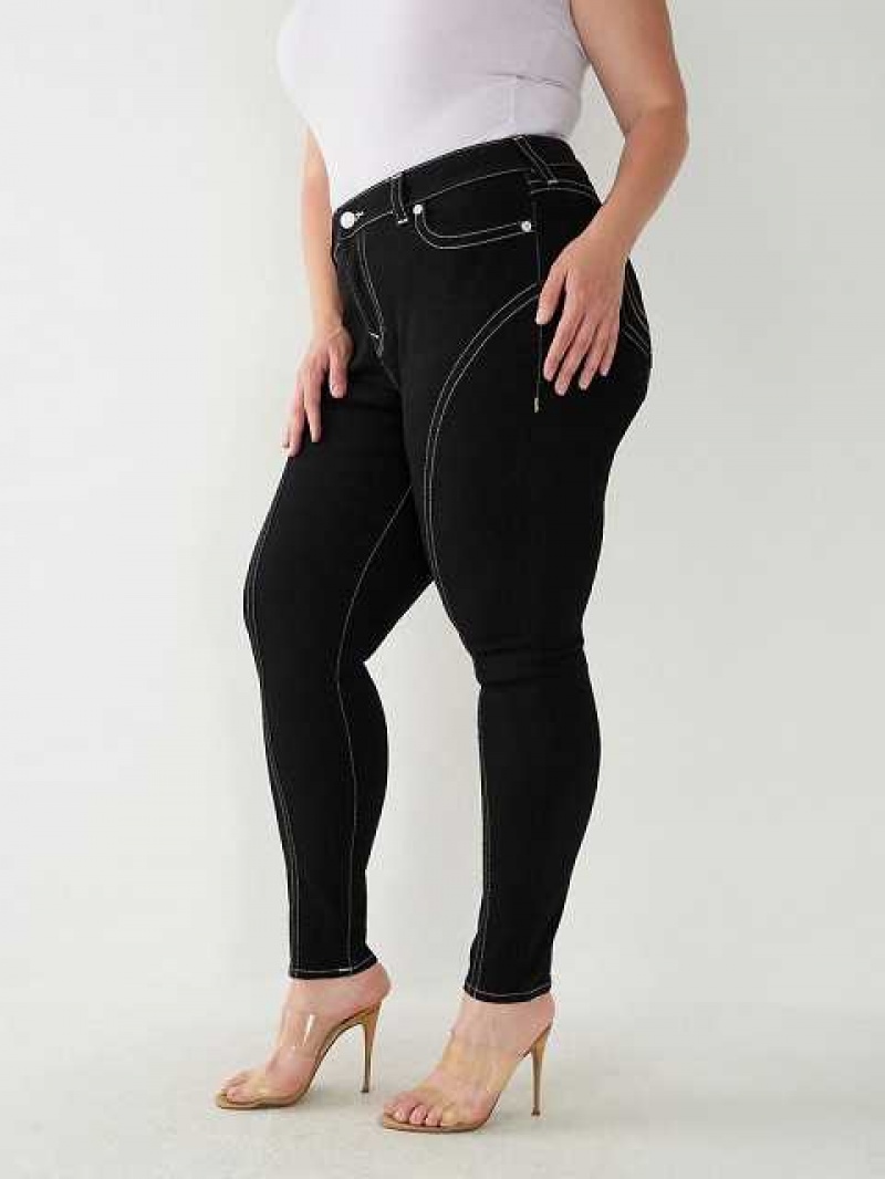 Jeans Skinny True Religion Plus Jennie Mid Rise Curvy Mujer Negras | Colombia-EFDBSHT60