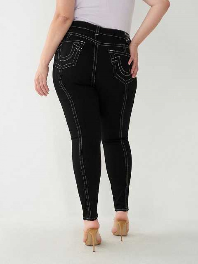 Jeans Skinny True Religion Plus Jennie Mid Rise Curvy Mujer Negras | Colombia-EFDBSHT60