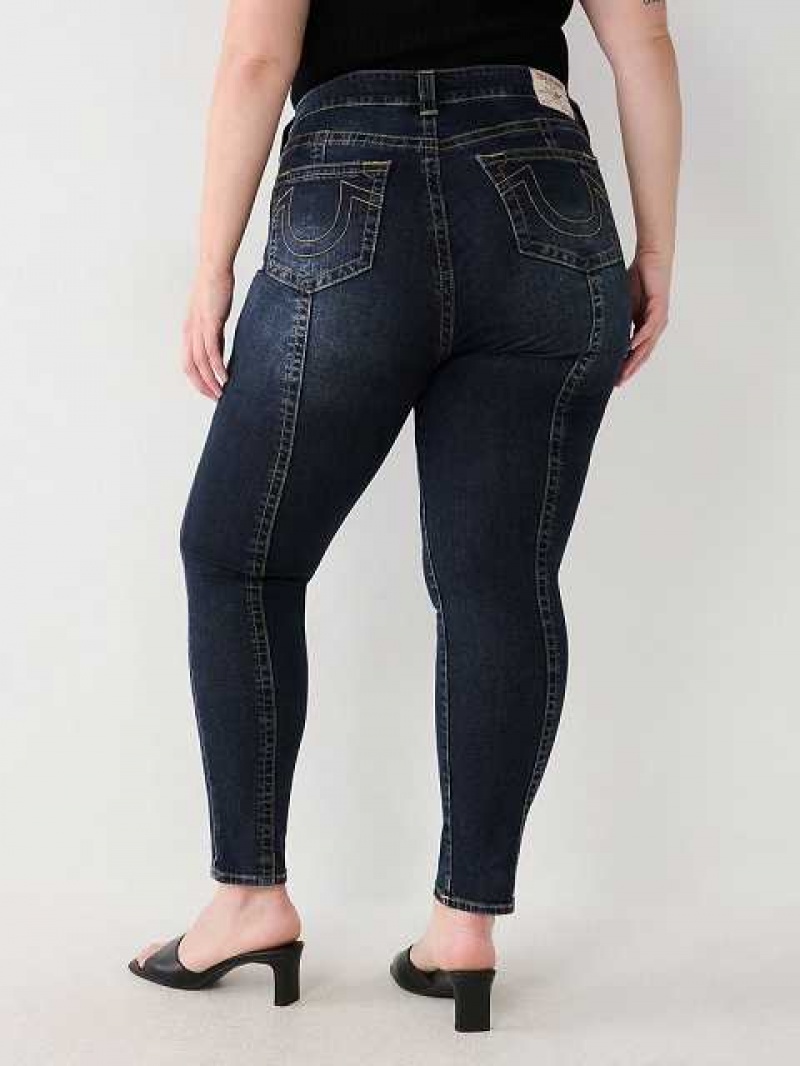 Jeans Skinny True Religion Plus Jennie Mid Rise Curvy Mujer Azul Marino | Colombia-KSQMRDX18