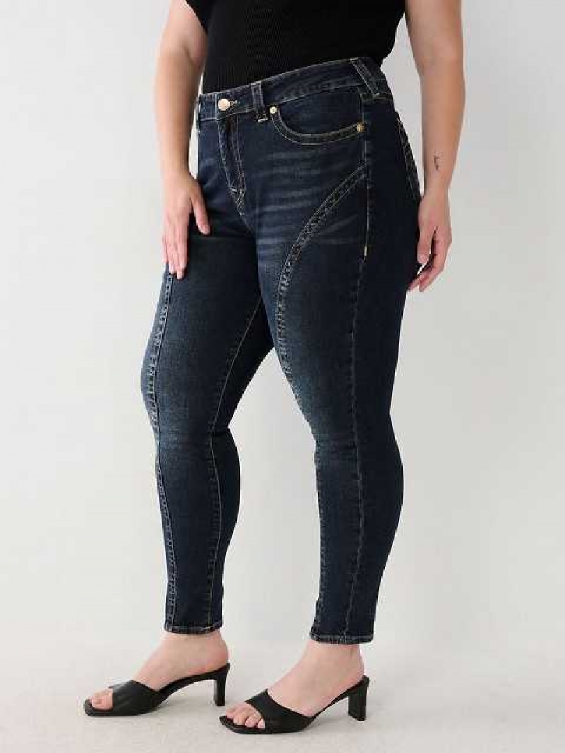 Jeans Skinny True Religion Plus Jennie Mid Rise Curvy Mujer Azul Marino | Colombia-KSQMRDX18