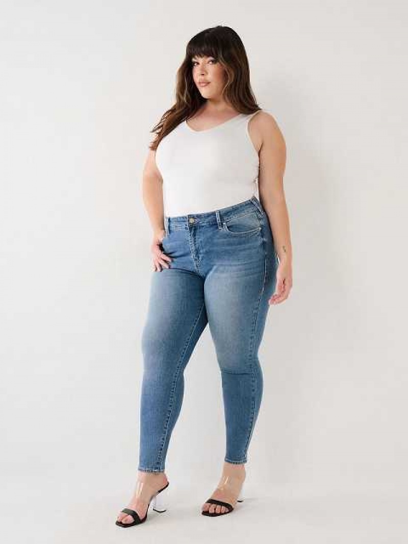 Jeans Skinny True Religion Plus Jennie Mid Rise Curvy Mujer Azules Oscuro | Colombia-QCFUPMD78