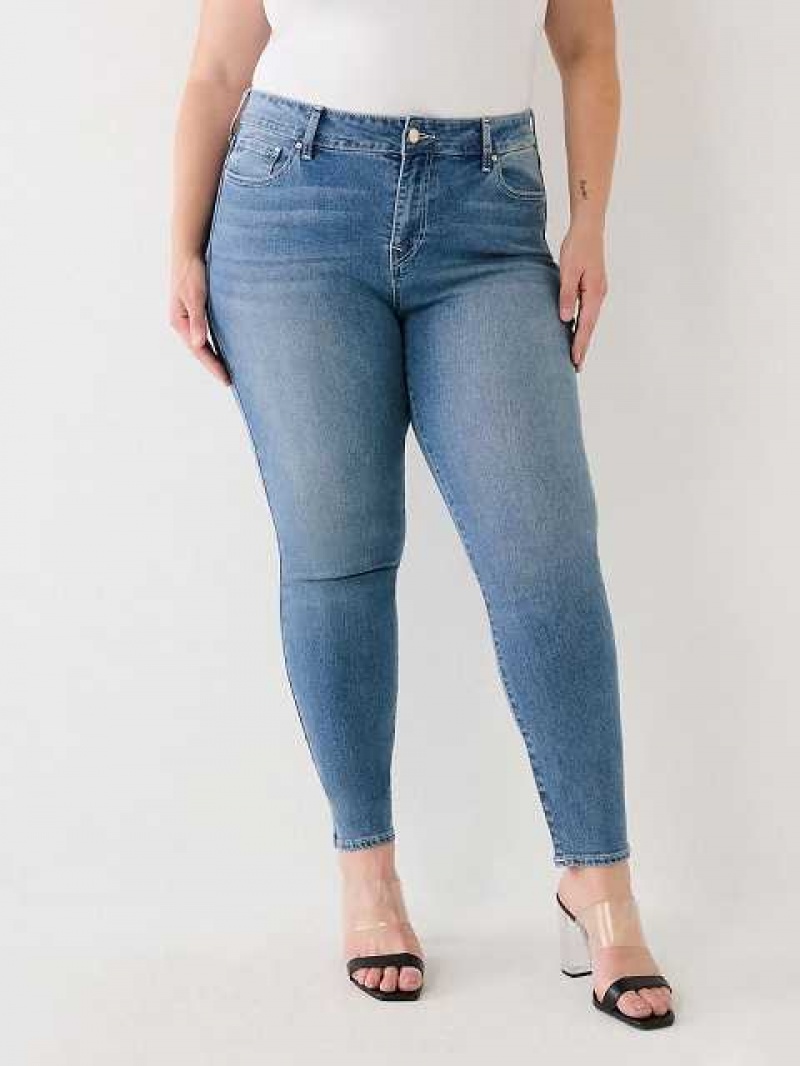 Jeans Skinny True Religion Plus Jennie Mid Rise Curvy Mujer Azules Oscuro | Colombia-QCFUPMD78