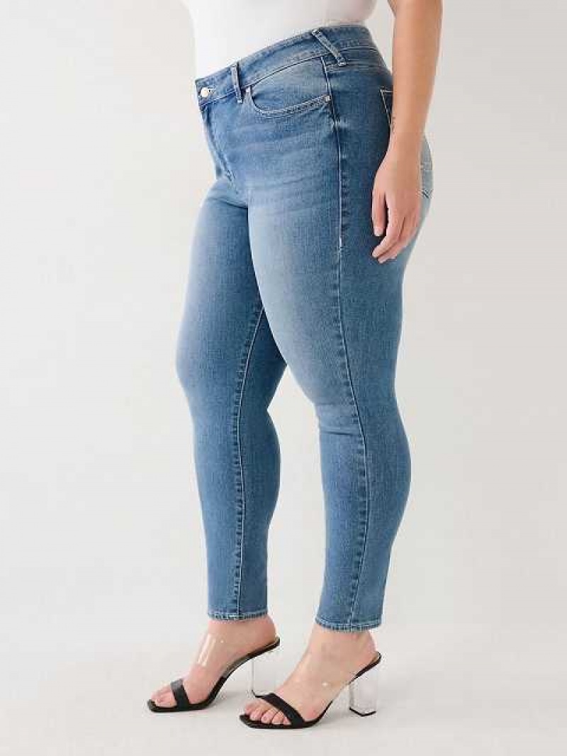 Jeans Skinny True Religion Plus Jennie Mid Rise Curvy Mujer Azules Oscuro | Colombia-QCFUPMD78