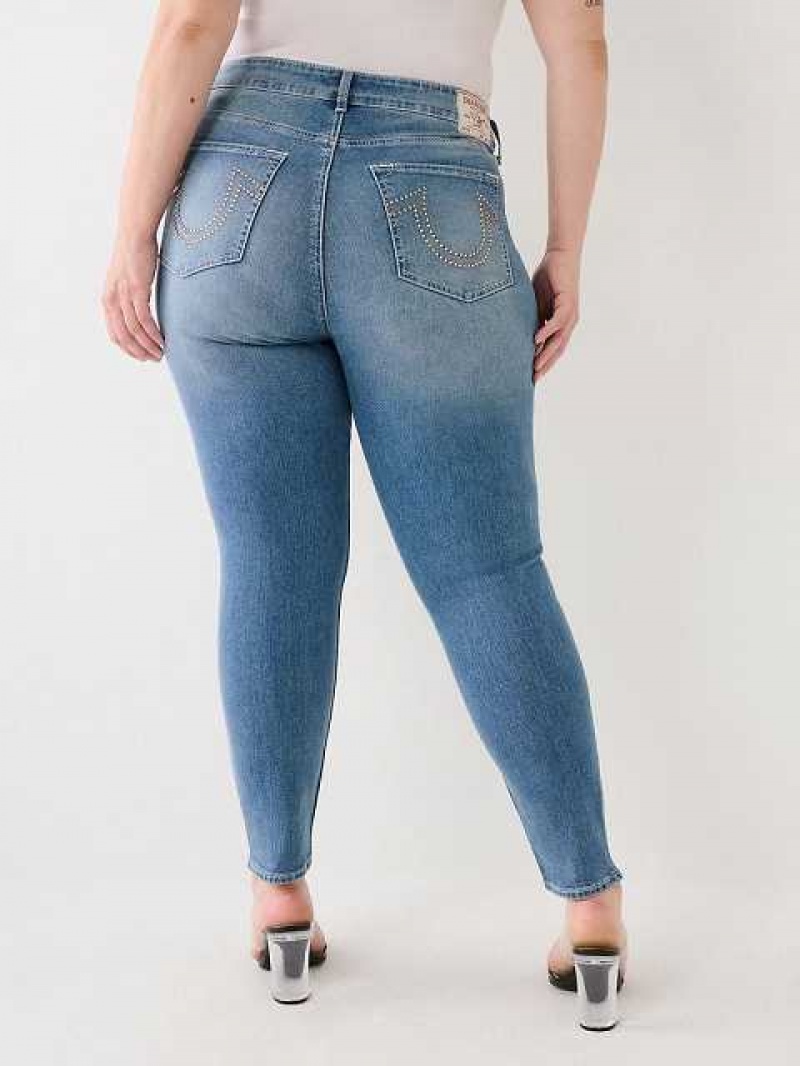 Jeans Skinny True Religion Plus Jennie Mid Rise Curvy Mujer Azules Oscuro | Colombia-QCFUPMD78