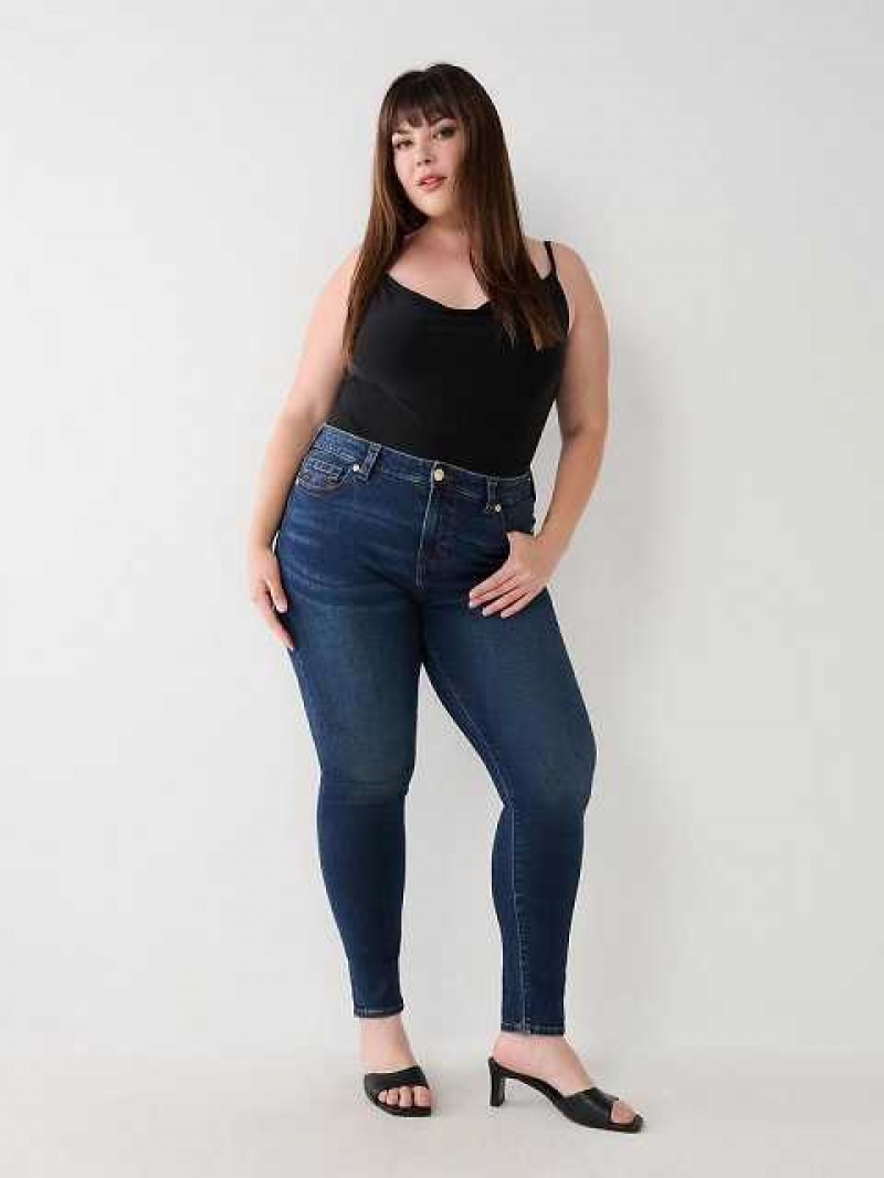 Jeans Skinny True Religion Plus Jennie Mid Rise Curvy Mujer Azules Oscuro | Colombia-AKFUMLW24