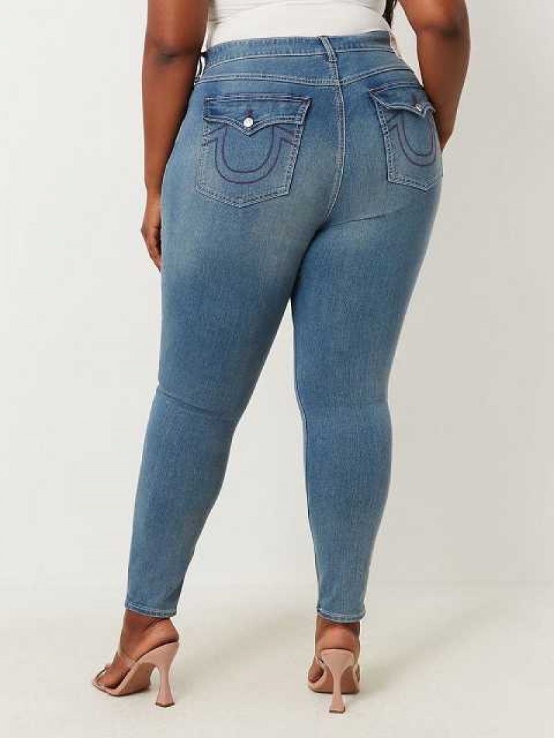 Jeans Skinny True Religion Plus Jennie Mid Rise Mujer Azules | Colombia-AGOHCIJ51