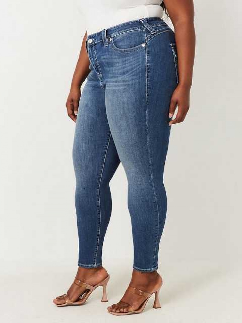 Jeans Skinny True Religion Plus Jennie Mid Rise Mujer Azul Marino | Colombia-DEBFYOG59