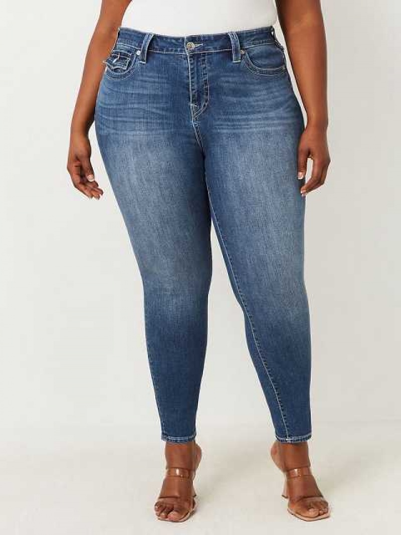 Jeans Skinny True Religion Plus Jennie Mid Rise Mujer Azul Marino | Colombia-DEBFYOG59