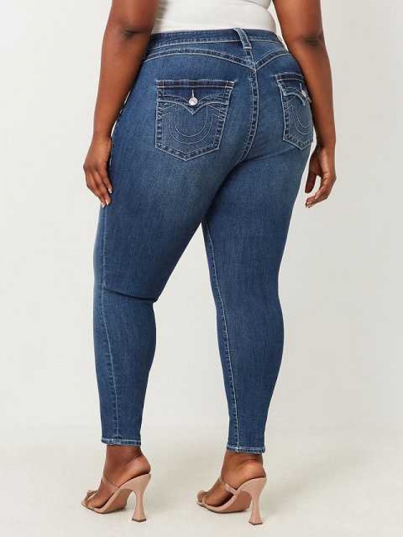 Jeans Skinny True Religion Plus Jennie Mid Rise Mujer Azul Marino | Colombia-DEBFYOG59